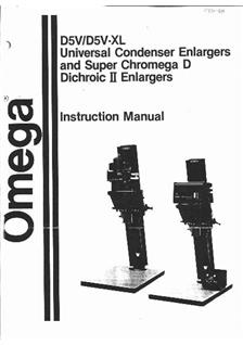 Omega D 5 manual. Camera Instructions.